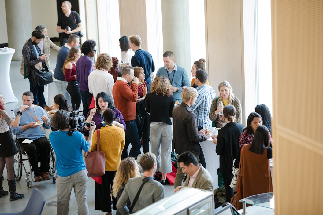 People networking at an event